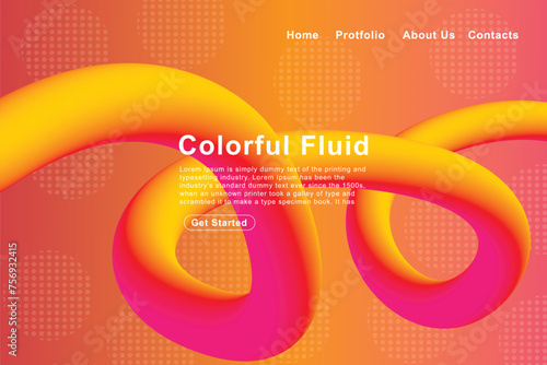 Trendy summer fluid gradient background, colorful abstract liquid 3d shapes. Futuristic design wallpaper for banner, poster, cover, flyer, presentation, advertising, landing page