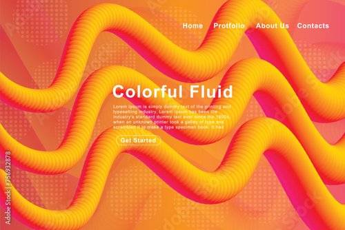 Trendy summer fluid gradient background, colorful abstract liquid 3d shapes. Futuristic design wallpaper for banner, poster, cover, flyer, presentation, advertising, landing page