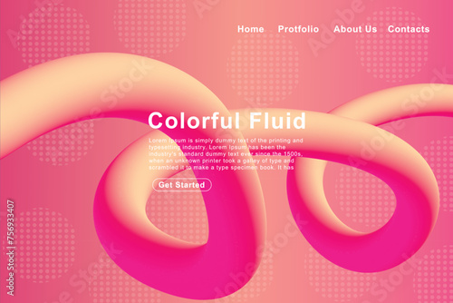 Trendy summer fluid gradient background, colorful abstract liquid 3d shapes. Futuristic design wallpaper for banner, poster, cover, flyer, presentation, advertising, landing page