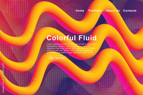 Trendy summer fluid gradient background, colorful abstract liquid 3d shapes. Futuristic design wallpaper for banner, poster, cover, flyer, presentation, advertising, landing page