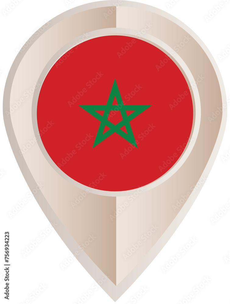 Morocco flag, location pin, location pointer Morocco flag, location pin, location pointer