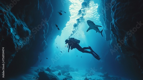 Swim underwater or dive and explore the sea. Beautiful sea view with various fish