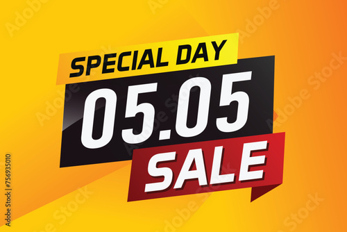 5.5 Special day sale word concept vector illustration with ribbon and 3d style for use landing page, template, ui, web, mobile app, poster, banner, flyer, background, gift card, coupon

