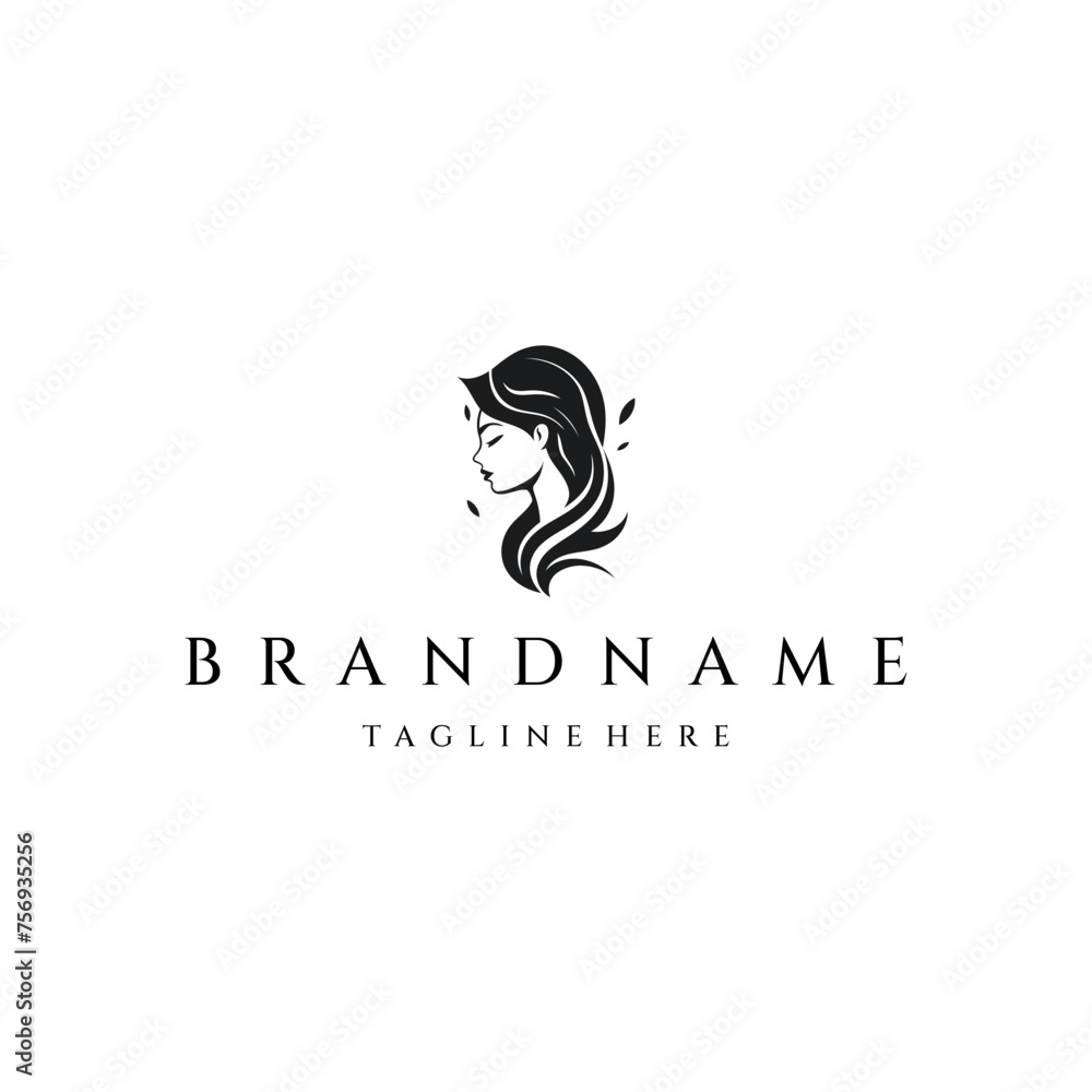 Beautiful women and leaves logo design Beautiful women and leaves logo design