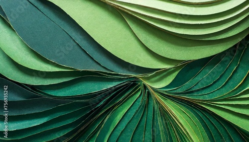 Abstract Green Paper Texture: A Minimalistic Composition of Geometric Shapes and Lines