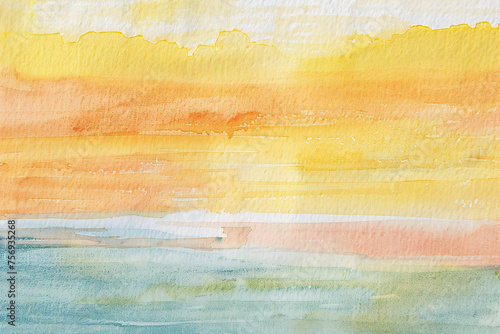 Background material painted with blue and yellow watercolors, Generative AI