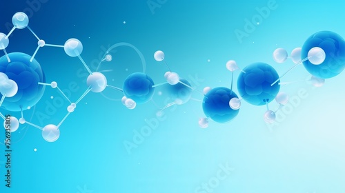 Abstract background blending science and medicine  featuring 3D molecules and trendy gradient elements  offering a high biotechnology design template in vector format.