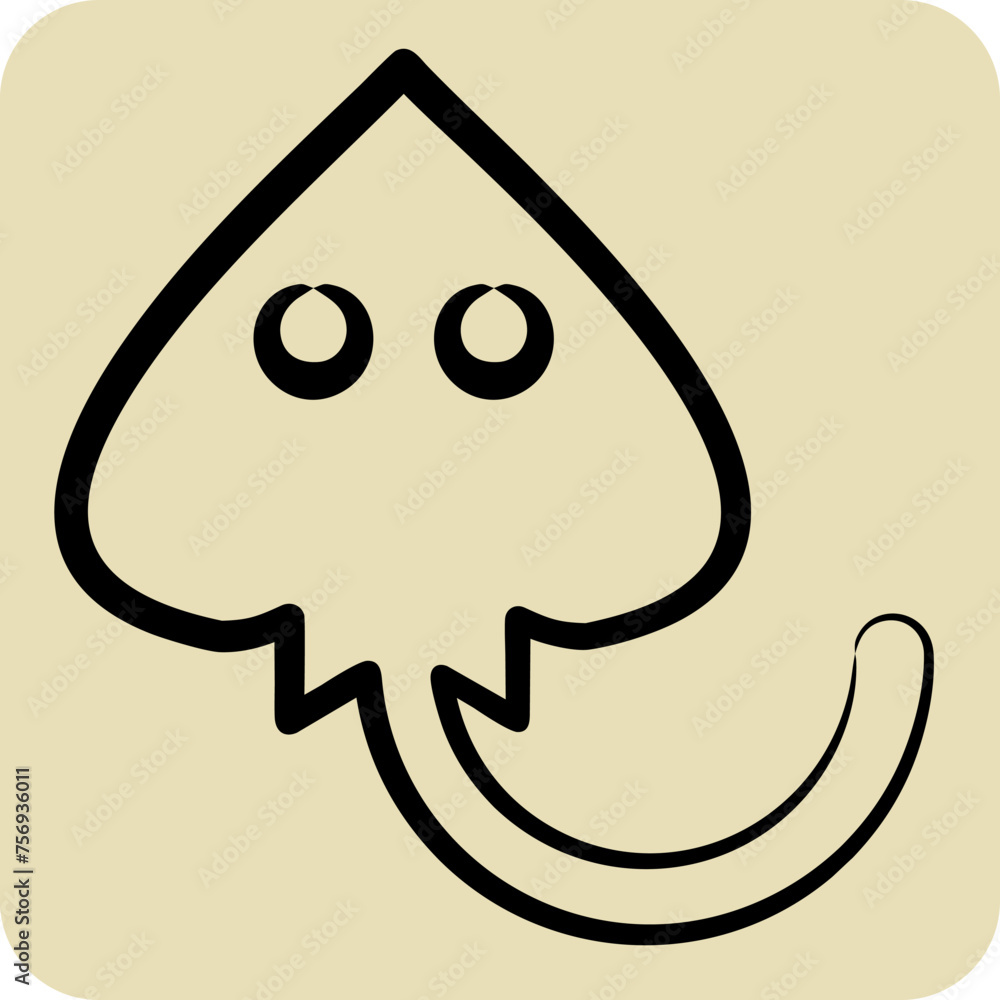 Icon Manta Ray. related to Sea symbol. hand drawn style. simple design editable. simple illustration Icon Manta Ray. related to Sea symbol. hand drawn style. simple design editable. simple illustration