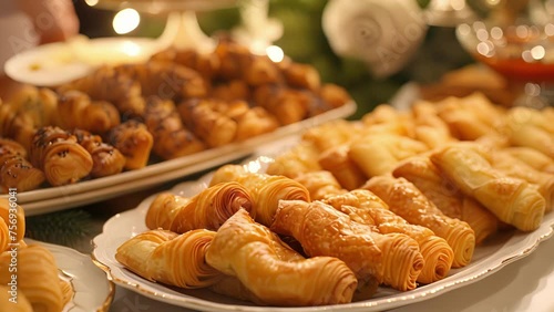 Another popular food item during Hanukkah is the use of dairy particularly in the form of cheesefilled dishes like blintzes or cream cheesestuffed rugelach. photo