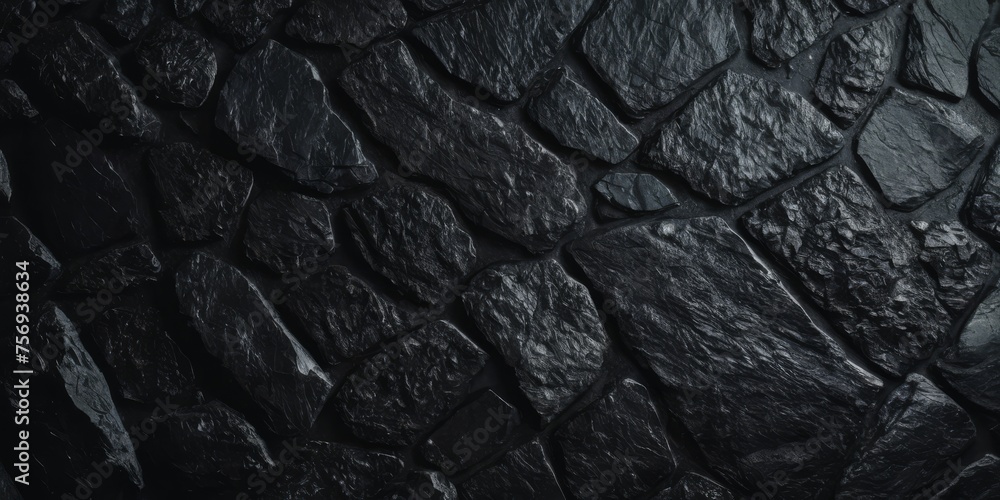 Black stone background. Top view. Free copy space. Black stone background. Top view. Free copy space.