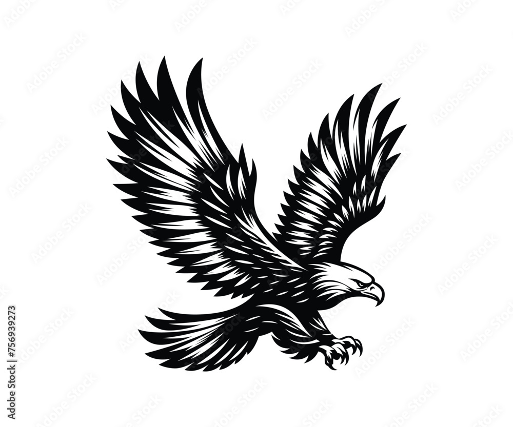 Obraz premium Flying eagle vector
