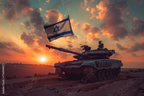 Israeli tank and military  photo