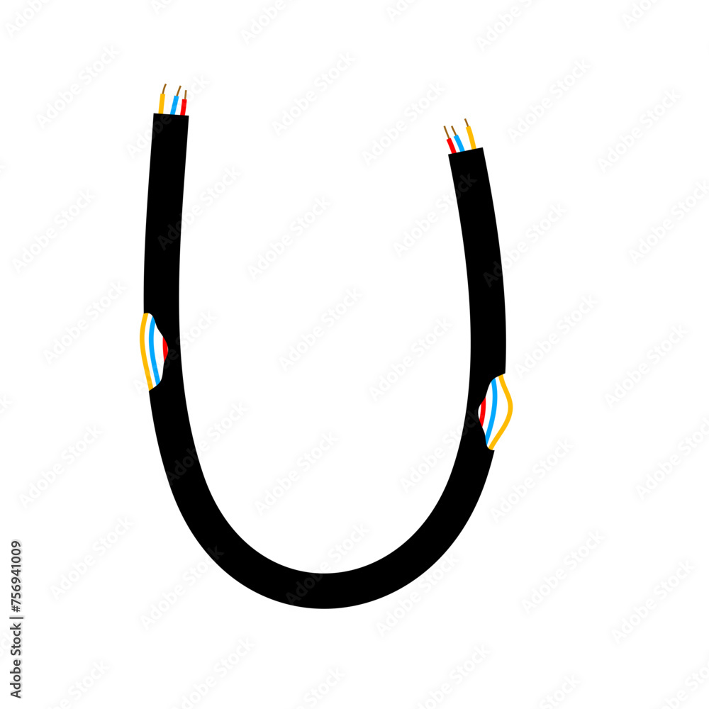 Broken Cable Vector Illustration Broken Cable Vector Illustration