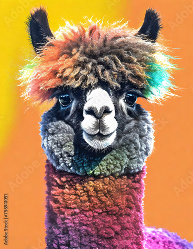A funny face of lama