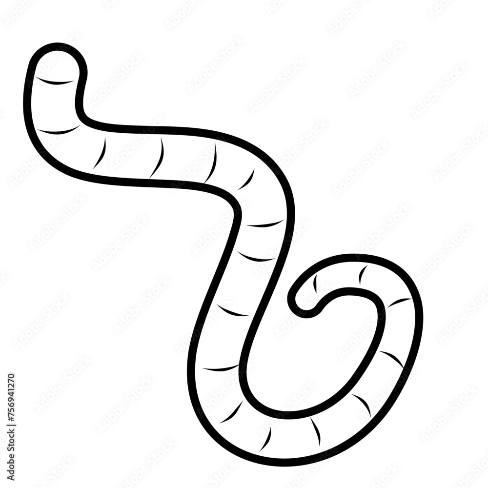 Eartworm Flat Outline Doodle Illustration Eartworm Flat Outline Doodle Illustration