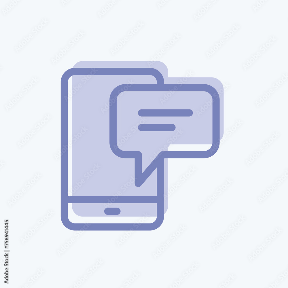 Icon Chat. suitable for Feedback symbol. two tone style. simple design editable. design template vector. simple symbol illustration Icon Chat. suitable for Feedback symbol. two tone style. simple design editable. design template vector. simple symbol illustration