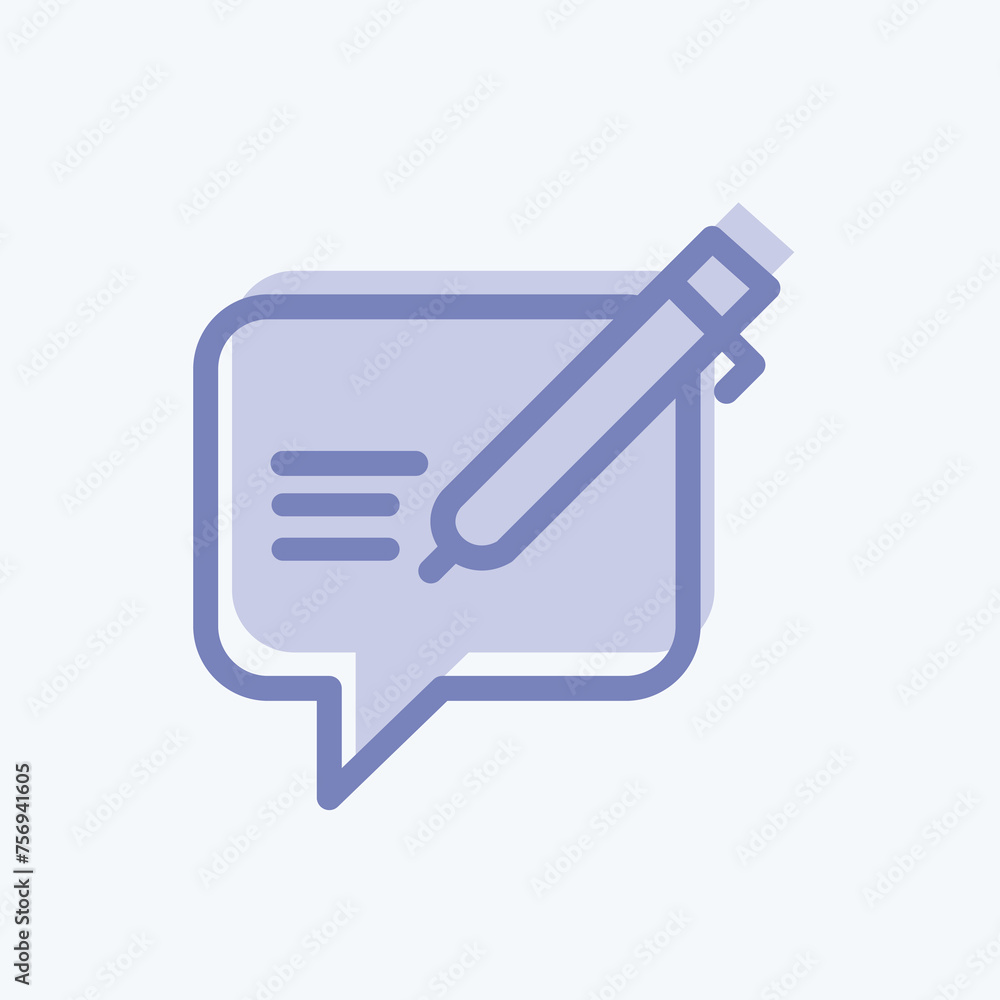 Icon Review. suitable for Feedback symbol. two tone style. simple design editable. design template vector. simple symbol illustration Icon Review. suitable for Feedback symbol. two tone style. simple design editable. design template vector. simple symbol illustration