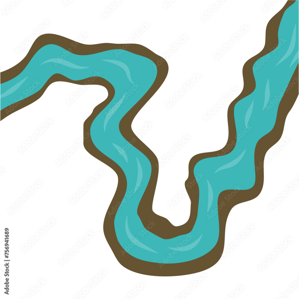 View of the flowing river vector