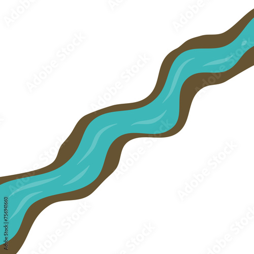 View of the flowing river vector
