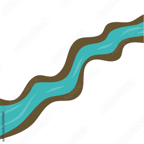 View of the flowing river vector