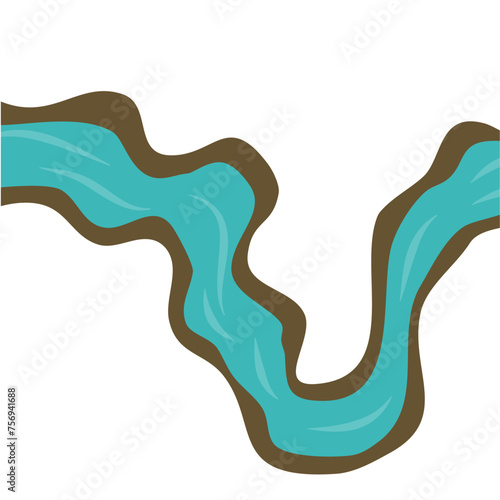 View of the flowing river vector