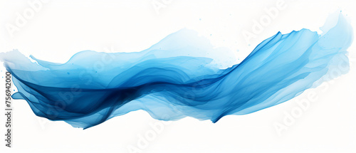 blue paint brush strokes in watercolor isolated agains