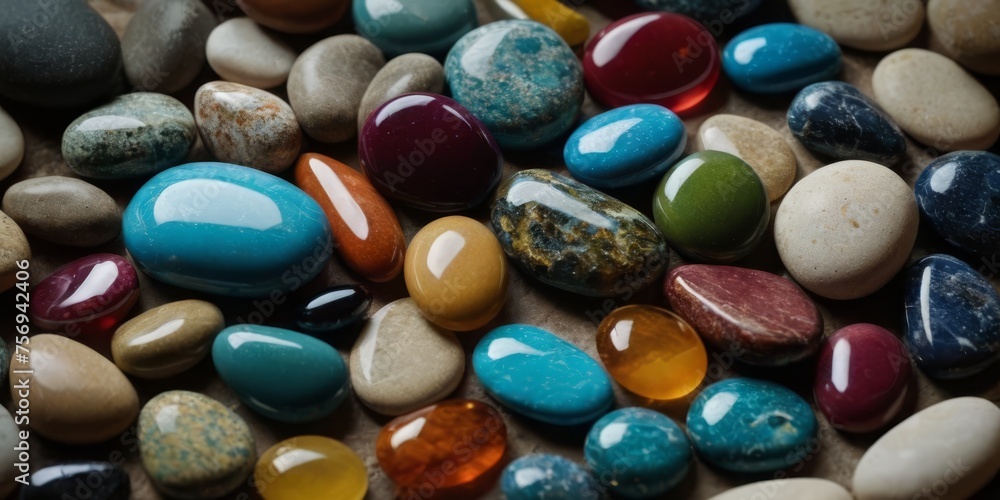 Multi coloured stones background Multi coloured stones background