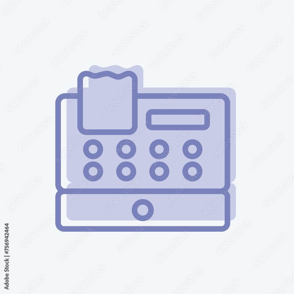 Icon Cash Register. suitable for Business symbol. two tone style. simple design editable. design template vector. simple symbol illustration Icon Cash Register. suitable for Business symbol. two tone style. simple design editable. design template vector. simple symbol illustration