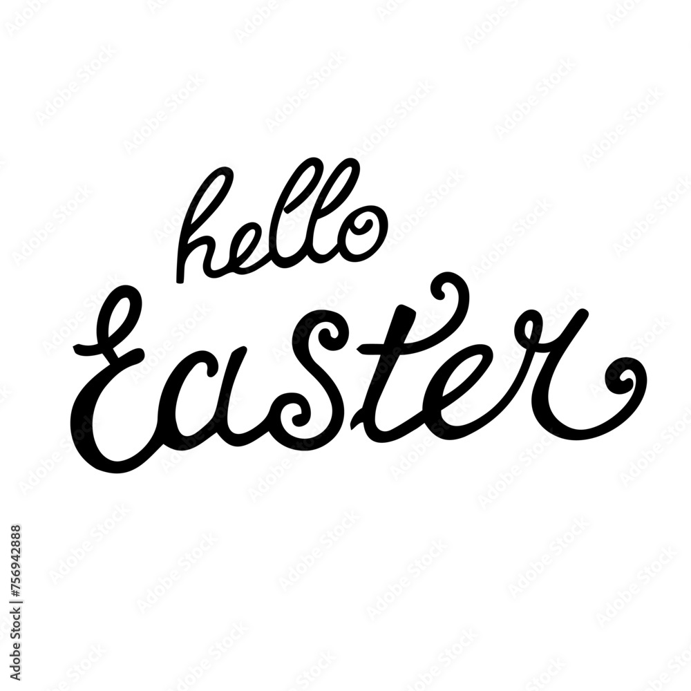 Vector handwriting lettering by Easter day. Background with paschal typography. Text for design card