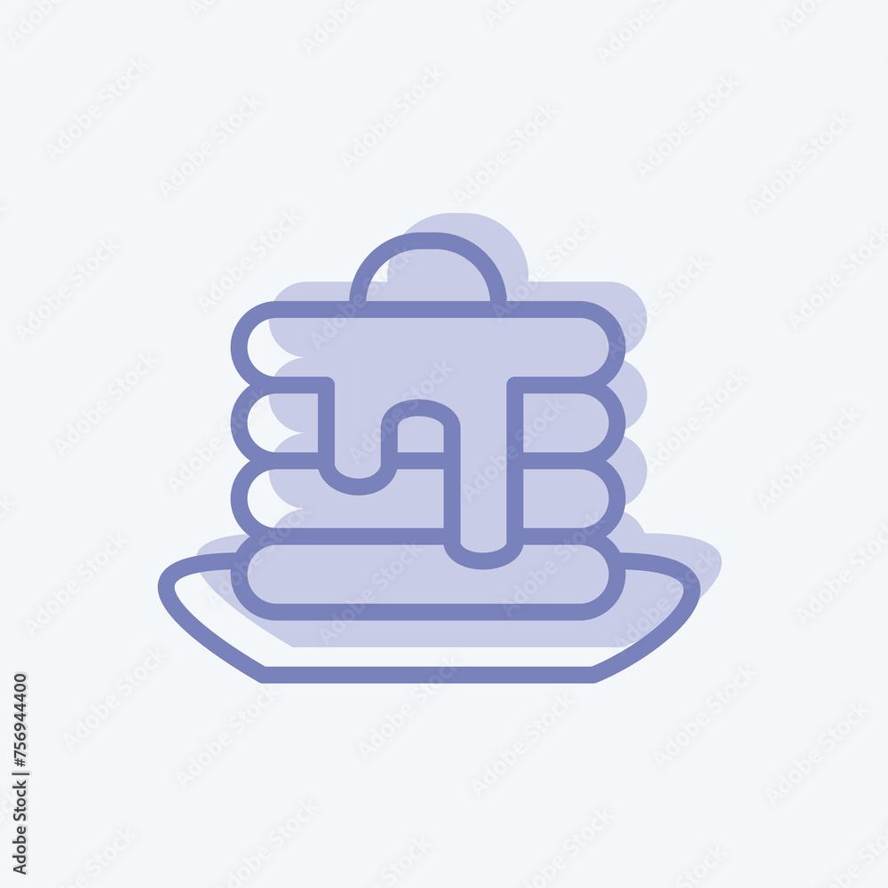 Icon Pancake. suitable for Bee Farm. two tone style. simple design editable. design template vector. simple illustration Icon Pancake. suitable for Bee Farm. two tone style. simple design editable. design template vector. simple illustration