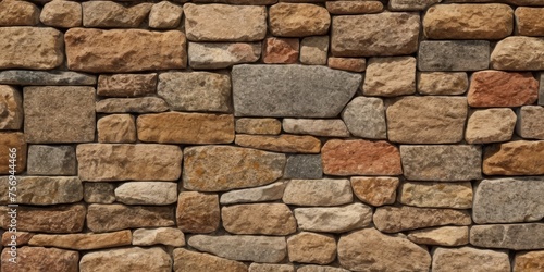 Natural stone granite wall. Seamless texture. Perfect tiled on all sides.