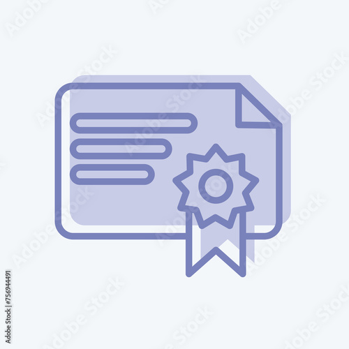 Icon Sertificate. suitable for Bee Farm. two tone style. simple design editable. design template vector. simple illustration