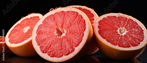Bright pink grapefruit ..