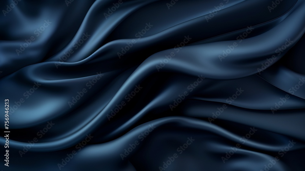 Abstract dark background. Silk satin fabric. Navy blue color. Elegant background with space for design. Soft wavy folds. Christmas, birthday, anniversary, award. Template Abstract dark background. Silk satin fabric. Navy blue color. Elegant background with space for design. Soft wavy folds. Christmas, birthday, anniversary, award. Template