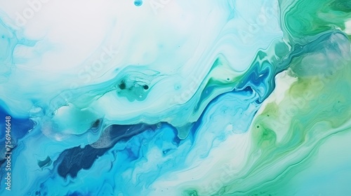 Green-blue marble texture design, reminiscent of fashion art painting and abstract color blending.