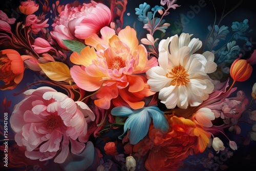 A digital painting that highlights the beauty of botanicals and flowers.