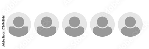Gender neutral person avatar placeholder. Unrecognizable user profile icon. Generic default human silhouette. Social network account face circle.