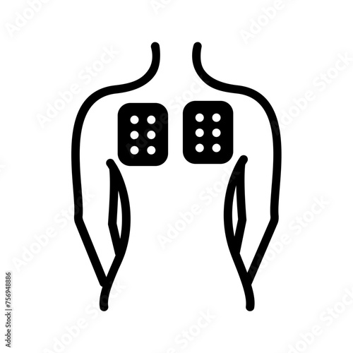 Vector solid black icon for Transdermal