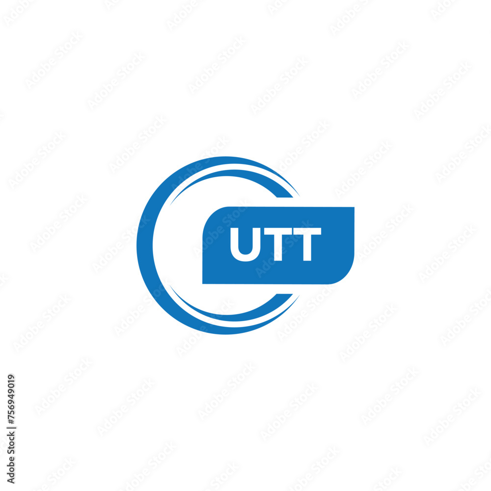 modern minimalist UTT monogram initial letters logo design