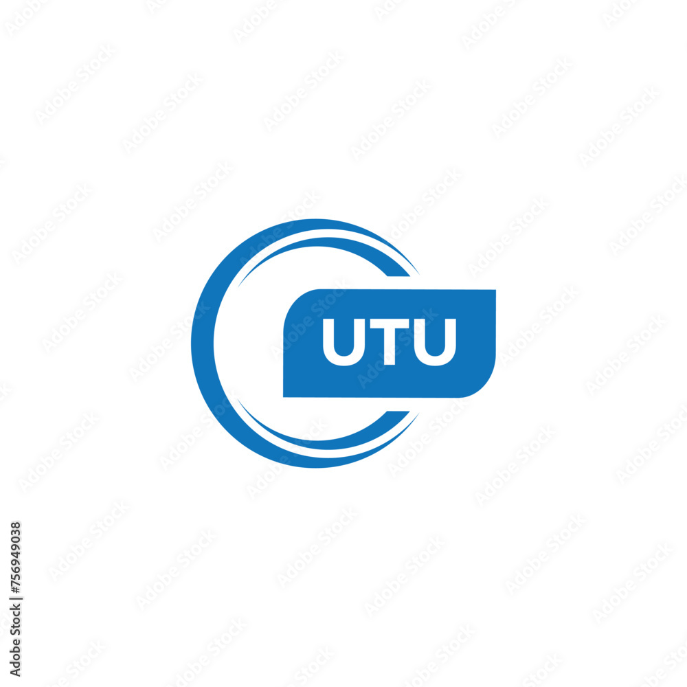 modern minimalist UTU monogram initial letters logo design