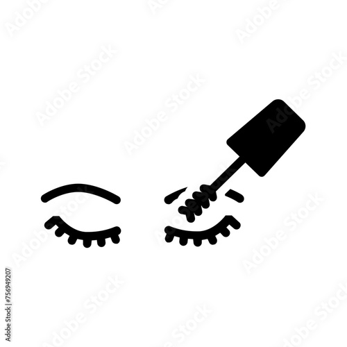 Vector solid black icon for Mascara