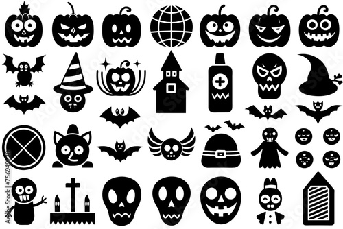 Halloween line-icons-set