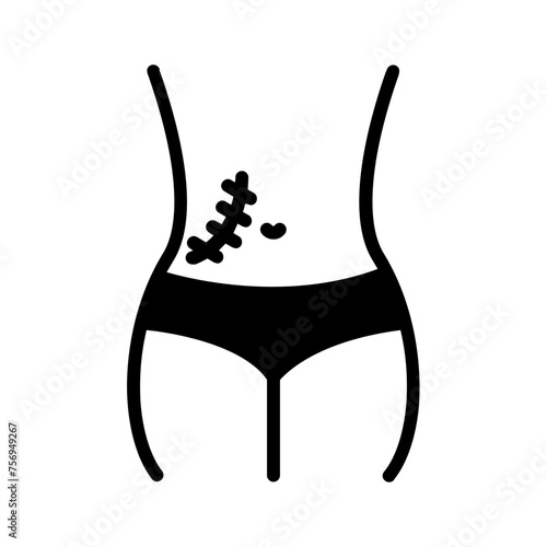 Vector solid black icon for Scarring