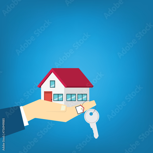 Buy or rent house contract. Real estate document, mortgage documents. Vector illustration