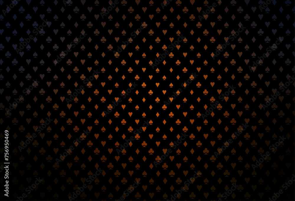Dark orange vector pattern with symbol of cards. Dark orange vector pattern with symbol of cards.