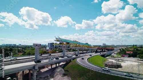 Innovative Bridge Construction Over Miami's Highway: Engineering and Progress photo