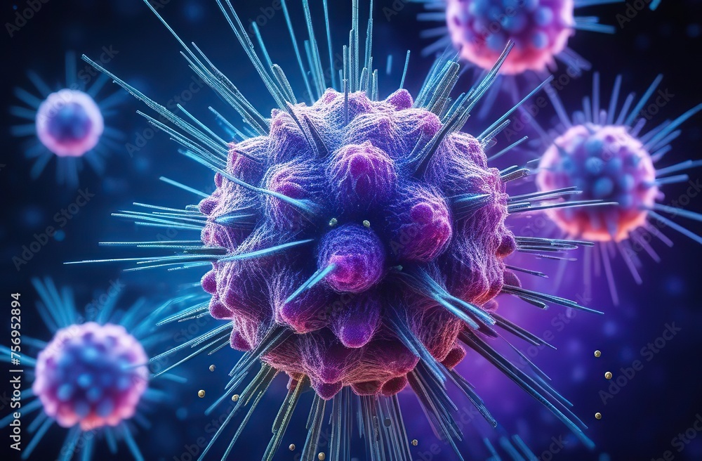 A vivid representation of immunotherapy, medical approach that leverages the body's immune system to fight diseases. Intersection of science and the body's innate healing power. - obrazy, fototapety, plakaty 