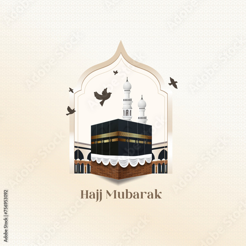 Hajj Mubarak Islamic pilgrimage Kaaba background