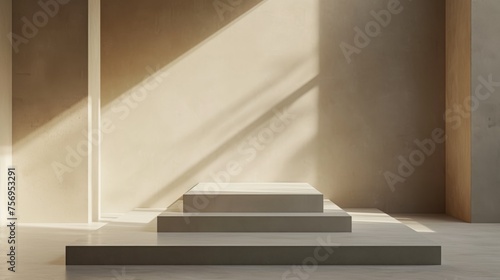 A minimalist podium designed to showcase products