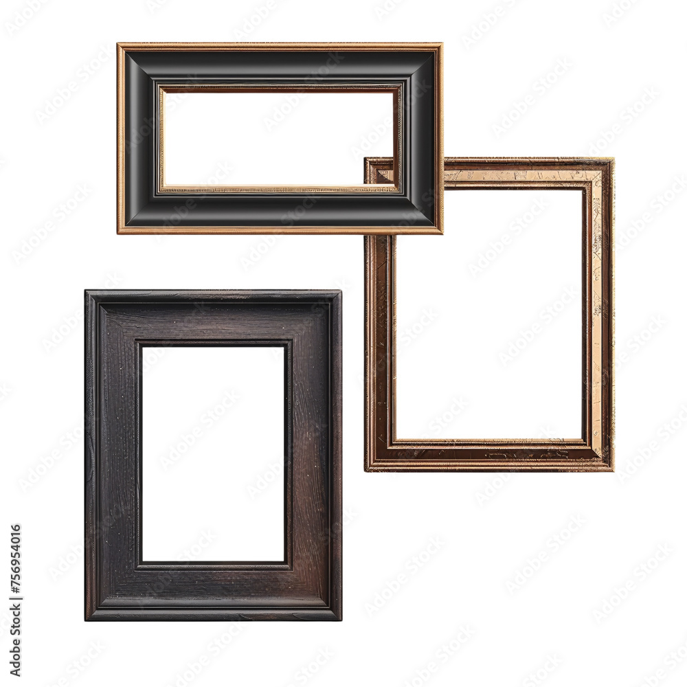 Picture frame_hyperrealistic_hyper detailed_isolated on transparent background_Generative Ai Picture frame_hyperrealistic_hyper detailed_isolated on transparent background_Generative Ai